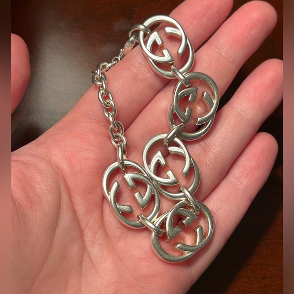 Gucci Britt Logo Link Sterling Silver Bracelet - Picture 4 of 7